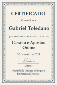 Certificado Gabriel Toledano